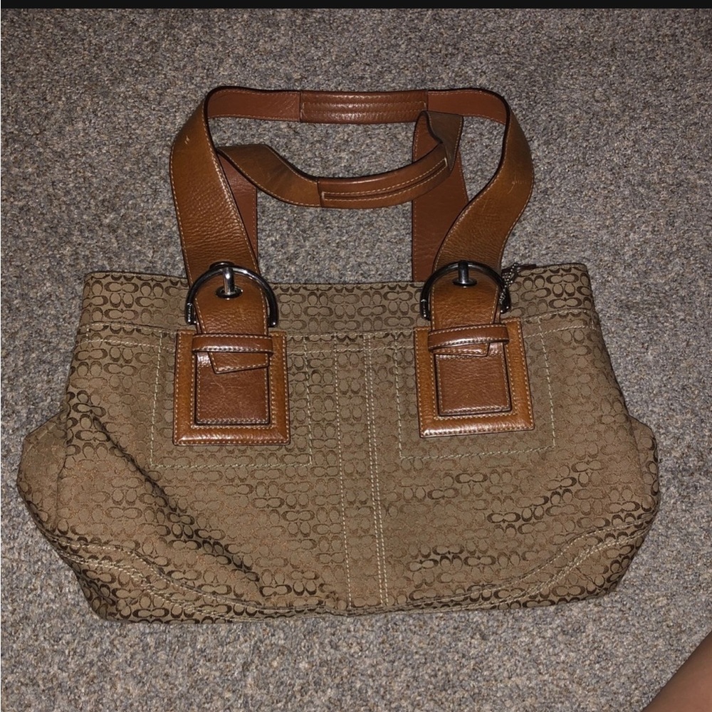 Brown coach purse used
